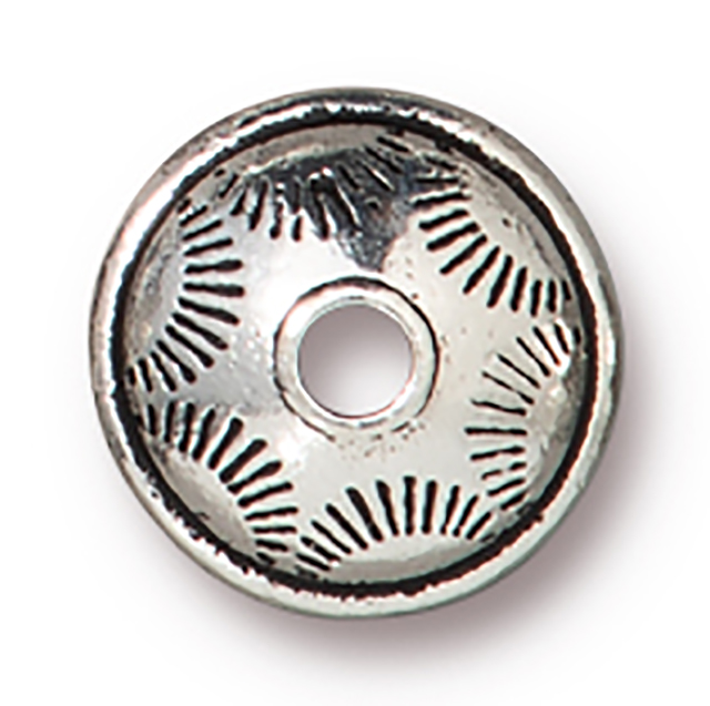 TierraCast : Bead - 10.5 x 6mm, 2mm Hole, Western, Antique Silver