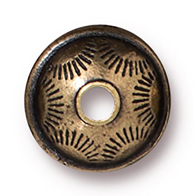 TierraCast : Bead - 10.5 x 6mm, 2mm Hole, Western, Brass Oxide