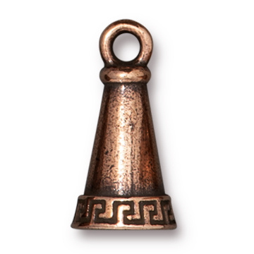 TierraCast : Cone with Loop - 19 x 9.5mm, 2.5mm Loop, Meandering, Antique Copper