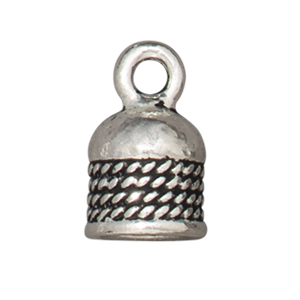 TierraCast : Cord End - 5mm Rope, Antique Silver