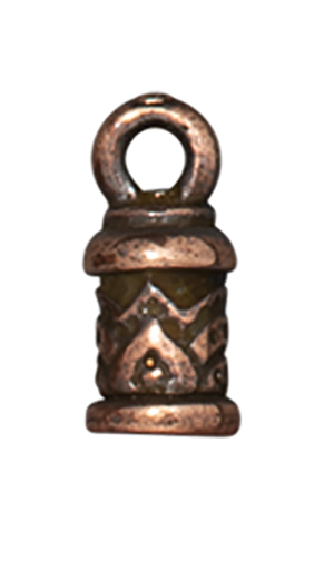 TierraCast : Cord End - 2mm Temple, Antique Copper