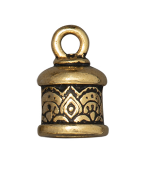 TierraCast : Cord End - 6mm Temple, Antique Gold