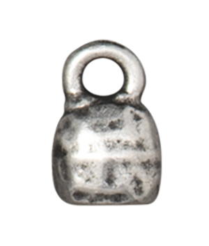 TierraCast : Crimp End Cap - Distressed 4 x 2mm, Antique Pewter