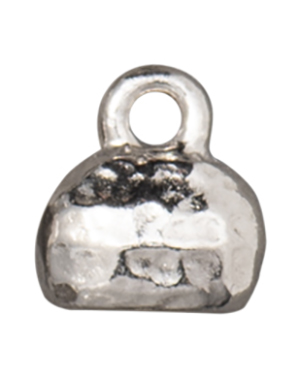 TierraCast : Crimp End Cap - Distressed 6X2mm, Rhodium