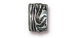  TierraCast : Bead Crimp - 6 x 2mm Jardin Barrel, Antique Pewter