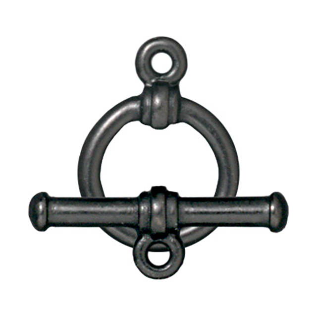 TierraCast : Clasp Set - Bar 19mm, Ring 12mm, 1.5mm Loop, Bar & Ring, Black