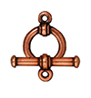 TierraCast : Clasp Set - Bar 19mm, Ring 12mm, 1.5mm Loop, Bar & Ring, Antique Copper
