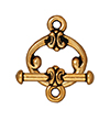 TierraCast : Clasp Set - Bar 16mm, Ring 12.5mm, 1.3mm Loop, Classic, Antique Gold