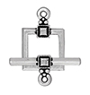TierraCast : Clasp Set - Bar 21mm, Ring 12.5mm, 1.25mm Loop, Deco Square, Antique Silver