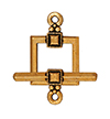 TierraCast : Clasp Set - Bar 21mm, Ring 12.5mm, 1.25mm Loop, Deco Square, Antique Gold