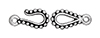 TierraCast : Clasp Set - Hook 14mm, Eye 7mm, 1.3mm Loop, Beaded Hook & Eye, Antique Silver