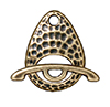 TierraCast : Clasp Set - Bar 24mm, Ring 22mm, 1.5mm Loop, Hammertone Ellipse, Brass Oxide