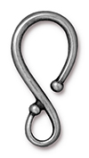 TierraCast : Clasp - 33 x 16mm Large Classic Hook, Antique Pewter