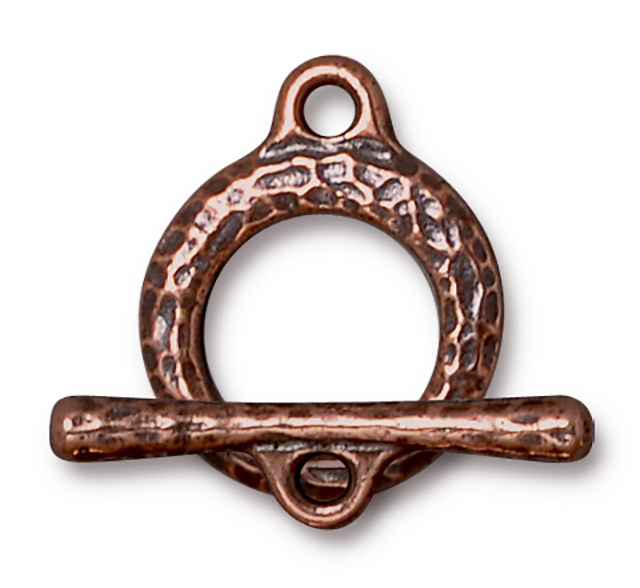 TierraCast : Clasp Set - Bar 25mm, Ring 16.5mm, 2mm Loop, Craftsman, Antique Copper