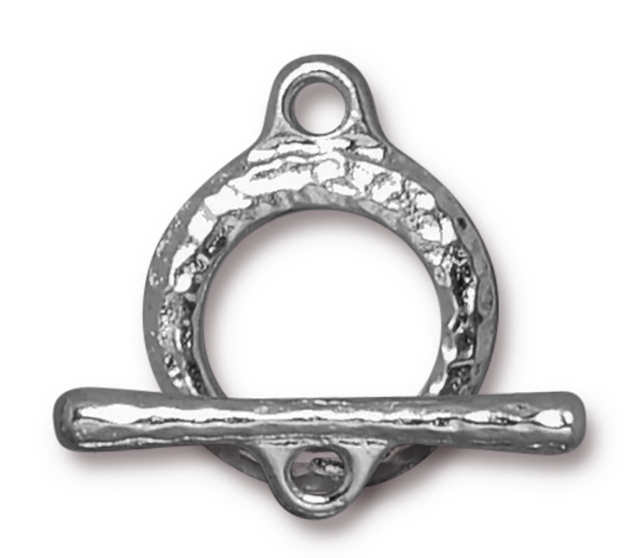 TierraCast : Clasp Set - Bar 25mm, Ring 16.5mm, 2mm Loop, Craftsman, Rhodium