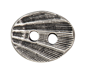 TierraCast : Button - 17 x 13.5mm, 2mm Hole, Oval Shell, Antique Silver