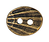 TierraCast : Button - 17 x 13.5mm, 2mm Hole, Oval Shell, Antique Gold