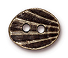 TierraCast : Button - 17 x 13.5mm, 2mm Hole, Oval Shell, Brass Oxide