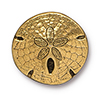 TierraCast : Button - 17mm, 2mm Loop, Sand Dollar, Antique Gold