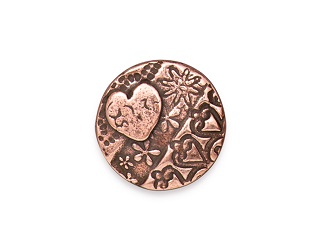 TierraCast : Button - Amor Round, Antique Copper
