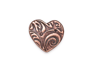 TierraCast : Button - Amor, Antique Copper