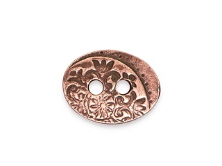 TierraCast : Button - Jardin 2-Hole, Antique Copper