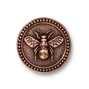 TierraCast : Button - Bee, Antique Copper