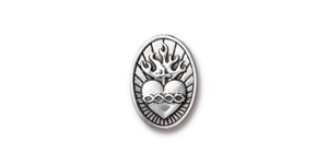 TierraCast : Button - Sacred Heart, Antique Silver