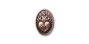TierraCast : Button - Sacred Heart, Antique Copper