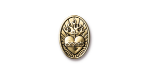 TierraCast : Button - Sacred Heart, Antique Gold