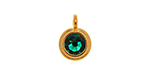 TierraCast : Charm - SS34 Gold Stepped Bezel with Emerald Swarovski Crystal