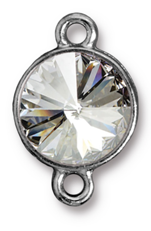 TierraCast : Link - 12 mm Plain Round with Swarovski Crystal, Rhodium