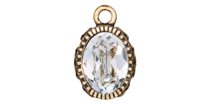 TierraCast : Pendant - Celestial Brilliance with Crystal, Antique Gold