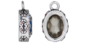 TierraCast : Pendant - Celestial Brilliance with Crystal, Antique Silver