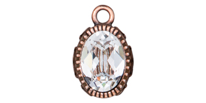 TierraCast : Pendant - Celestial Brilliance with Crystal, Antique Copper