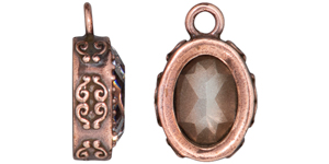 TierraCast : Pendant - Celestial Brilliance with Crystal, Antique Copper