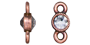 TierraCast : Link - 2-Sided Crystal Brillance with SS16, Antique Copper