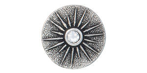 TierraCast : Button - Starburst with SS9, Antique Silver