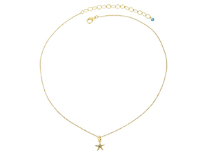 TierraCast : Necklace - Adjustable 20" Chain, Sea Star, Antique Gold
