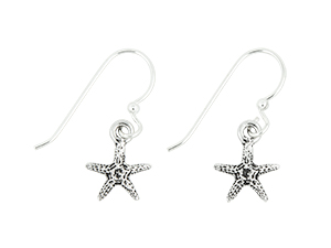 TierraCast : Earrings - Sea Star, Antique Rhodium