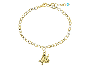 TierraCast : Bracelet - Adjustable 9" Chain, Sea Turtle, Antique Gold