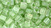 TOHO Triangle 5mm Tube 2.5" : Inside-Color Crystal/Mint Julep-Lined