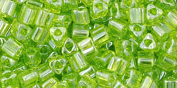 TOHO Triangle 8/0 Tube 2.5" : Transparent-Lustered Lime Green