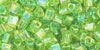 TOHO Triangle 8/0 : Transparent-Rainbow Lime Green