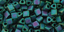 TOHO Triangle 8/0 Tube 2.5" : Matte-Color Iris - Teal