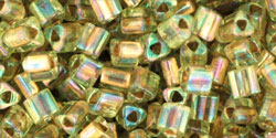 TOHO Triangle 8/0 : Gold-Lined Rainbow Lt Jonquil