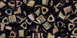 TOHO Triangle 8/0 : HYBRID Antiqued Metallic Black