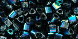 TOHO Triangle 8/0 : HYBRID Marbled Hematite AB