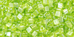 TOHO Triangle 11/0 : Transparent-Lustered Lime Green