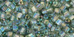 TOHO Triangle 11/0 Tube 2.5" : Transparent-Rainbow Black Diamond